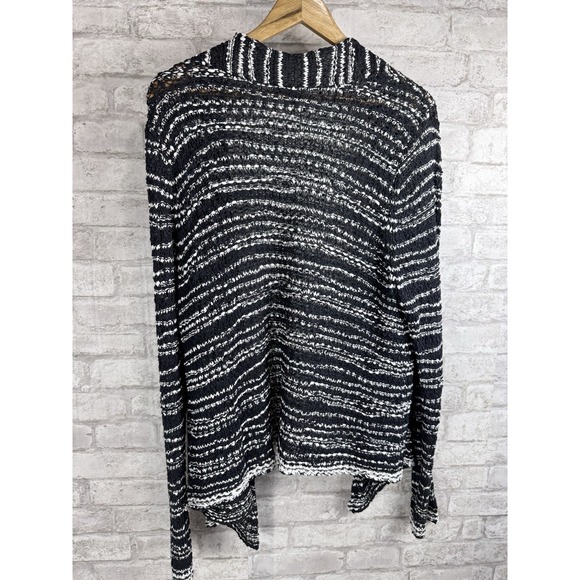 Eileen Fisher 100% Cotton Knit Cardigan Sweater Black White‎ Textured Size 1x - Picture 5 of 14